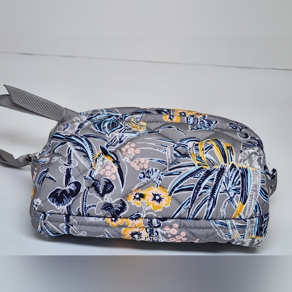 Vera Bradley Cosmetic Bag And  Zip ID Case *Grey/Citron* NWT - Picture 5 of 14